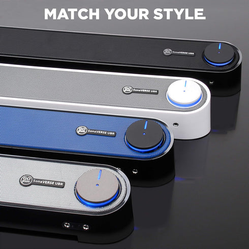 GOgroove Computer Speaker Mini Soundbar - USB Powered PC Sound Bar with Easy Setup, Wired AUX, Volume Control Knob