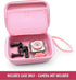 CASEMATIX Camera Travel Case for PROGRACE, Ourlife, Dragon Touch and More Waterproof Toy Camera Video Recorders - Pink