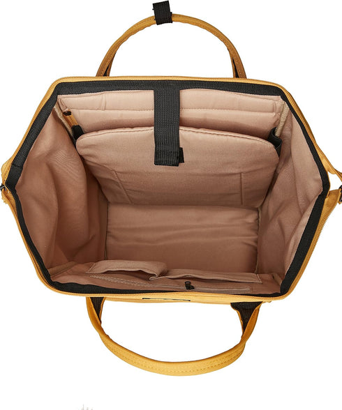 Backpack Kah&Kee Polyester Travel Functional Anti-theft School Laptop for Women Men (Yellow, Medium)