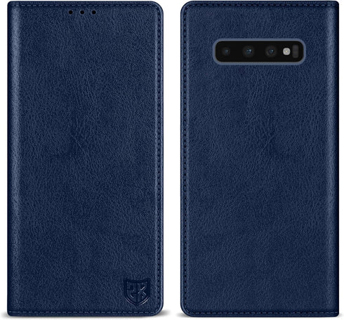 ZZXX Samsung Galaxy S10 Wallet Case with RFID Blocking, Card Slot Stand, Strong Magnetic Leather Flip Fold Protective