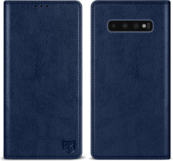 ZZXX Samsung Galaxy S10 Wallet Case with RFID Blocking, Card Slot Stand, Strong Magnetic Leather Flip Fold Protective