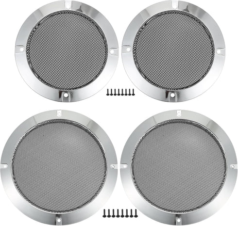 ACROPIX Universal Speaker Grills Cover Mesh for 4" and 6.5" Audio Speaker Subwoofer, Pack of 4