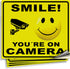 iSYFIX Smile You're On Camera Reflective Stickers, 4 Pack, 7x6 Inch, UV, Weather, Scratch, Fade Resistant
