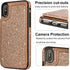 UEEBAI Case for iPhone X/XS - Premium Glitter PU Leather Wallet Cover with Card Slots, Rose Gold
