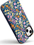 Casely iPhone 14 Plus Case | Navy Floral Full Bloom | Compatible with MagSafe