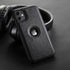 Retro Leather Case for iPhone 11 - Anti-Knock Back Cover, Soft TPU Business Shell (Black)