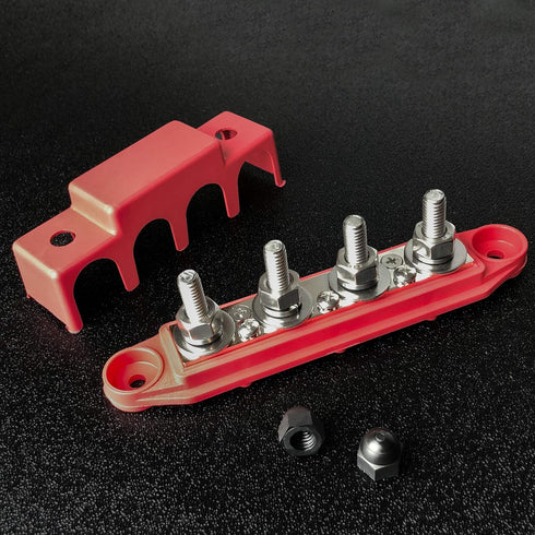 MGI SpeedWare 4-Post Power Distribution Block Busbar, 250 AMP Rating for Automotive, Marine, and Solar Wiring