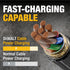DEWALT 10 ft Type C to USB Cable Fast Charging USB-C to USB-A, Reinforced Braided Cable for durability.