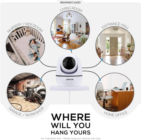 Screwless Wall Mount Small Shelf for Baby Monitors and Security Cameras, Easy Install, No Mess Shelves