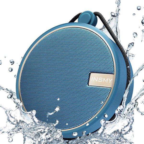 INSMY C12 IPX7 Waterproof Shower Bluetooth Speaker, Portable Small Speaker with Loud Clear Sound, Support TF Card,