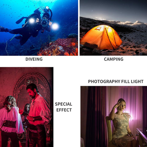 Suptig Video Lighting Dive Light, 72 LED Underwater Lights for GoPro, Canon, Nikon, Waterproof 147ft