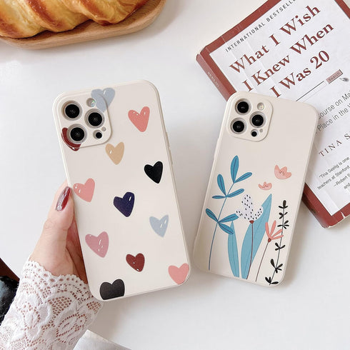 Jmltech Compatible with iPhone 12 Pro Max, Cute Design Soft Silicone Camera Protection Heart Phone Case for Women