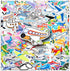 100 Set Pcs Airplane Stickers for Adults Teens, Airplane Party Supplies, Aircraft Waterproof Viny Stickers and Decals