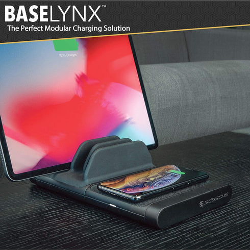 Scosche BaseLynx Modular Charging System with Qi-Certified Wireless Charging Pad and Multi-Device Charging Station with