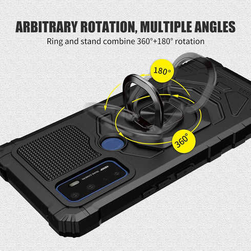 Ailiber Rugged Protective Case for AT&T Radiant Max 5G, Cricket Dream 5G, with Screen Protector, Kickstand, Black