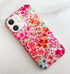 Qokey Cute Flower Case for iPhone 11, Shell Pattern Sparkle Crystal Translucent Soft Fit TPU Cover (Clear Pink Floral)