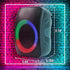 QFX PBX-126 TWS Bluetooth Rechargeable Portable 10-Watt Speaker with a 4” Woofer, Microphone Input, AUX Input, USB Input, TF Card Input, FM Radio, and LED Party Lights, Black