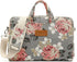 Grey Rose Pattern Waterproof Laptop Shoulder Bag for 14-15.6 inch Laptop and MacBook Pro 15 Case