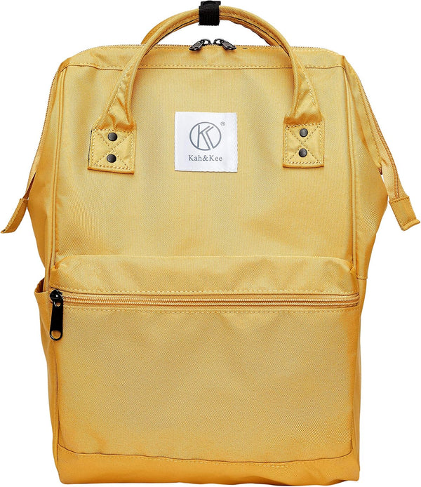 Kah&Kee Polyester Travel Backpack Functional Anti-theft School Laptop for Women Men (Yellow,