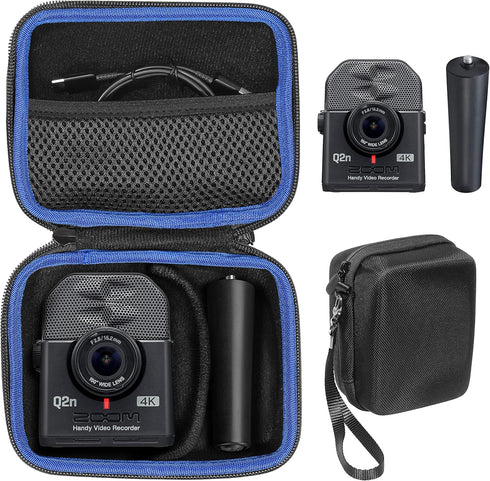 GETGEAR Case for Zoom Q2n-4K Handy Video Recorder - Organizer for Q2n-4k/H2n and Tripod (Black)