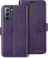 MONASAY Purple Wallet Case for Galaxy S21+ Plus 5G, 6.7" - RFID Blocking, Flip Folio, Credit Card Holder, Screen