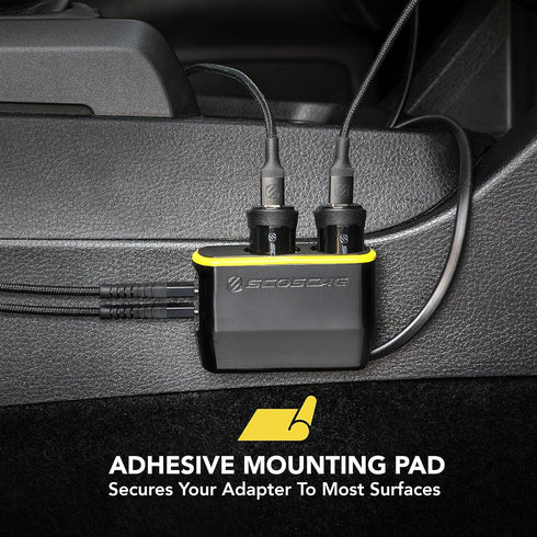 Scosche DCLSPD402SW DoubleUp Dual 12V Adapter with Dual 20W USB-C Power Delivery Charger for Fast Charging