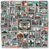 Pack 50 PCS Stamp Sticker Print Envelopes, Waterproof Vinyl Decals Vintage Items for Kids Teens Adults, Labels for