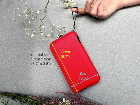 OneJoy Large Neoprene Cell Phone Pouch, Lightweight & Protective Phone Carrier Bag, Red