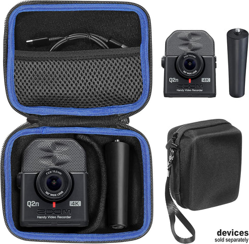GETGEAR Case for Zoom Q2n-4K Handy Video Recorder - Organizer for Q2n-4k/H2n and Tripod (Black)