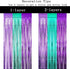 Teal Purple Tinsel Foil Fringe Curtains - Under The Sea Baby Shower Birthday Photo Backdrops, Wedding Summer Beach Pool