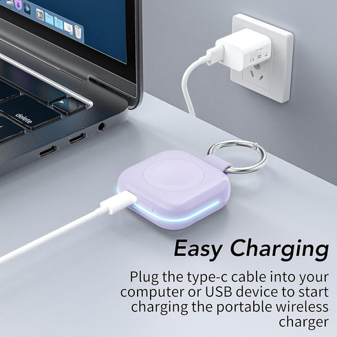 Portable Travel Charger for Apple Watch Series 8, Wireless iWatch Charger 1200mAh Power Bank with Charging Cable