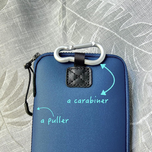 OneJoy Neoprene Phone Pouch, Lightweight Protective Cellphone Sleeve with Large Zipper Opening, Navy