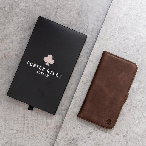 Porter Riley Leather Case for iPhone 14 Pro | Premium Genuine Leather Stand/Cover/Wallet/Flip Case