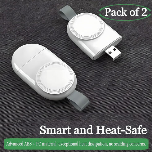 Wireless Charger for Apple Watch (2 Pack), USB Portable Magnetic Fast Charging Travel Car Chargers for iWatch