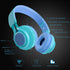 WT-7S Headset Riwbox Kids Bluetooth Headphones, LED Light Up Wireless Foldable Stereo with Microphone and Volume
