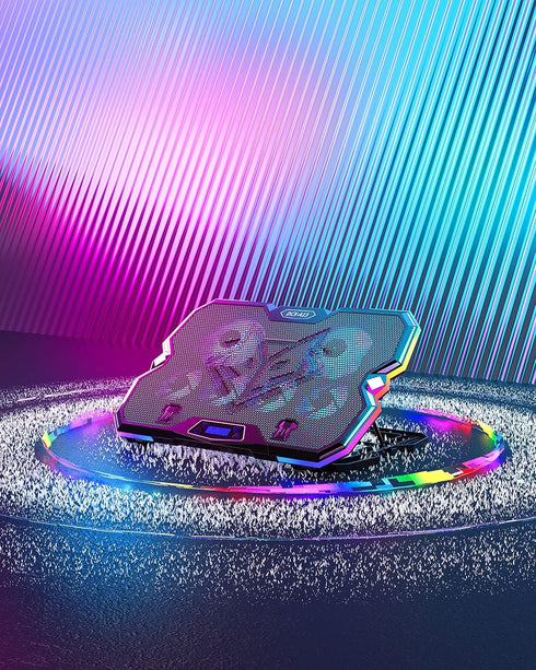 KeiBn Upgrade Laptop Cooling Pad A13, RGB Lights, 6 Fans for 15.6 Inch Laptops, 10 Modes