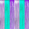 Teal Purple Tinsel Foil Fringe Curtains - Under The Sea Baby Shower Birthday Photo Backdrops, Wedding Summer Beach Pool
